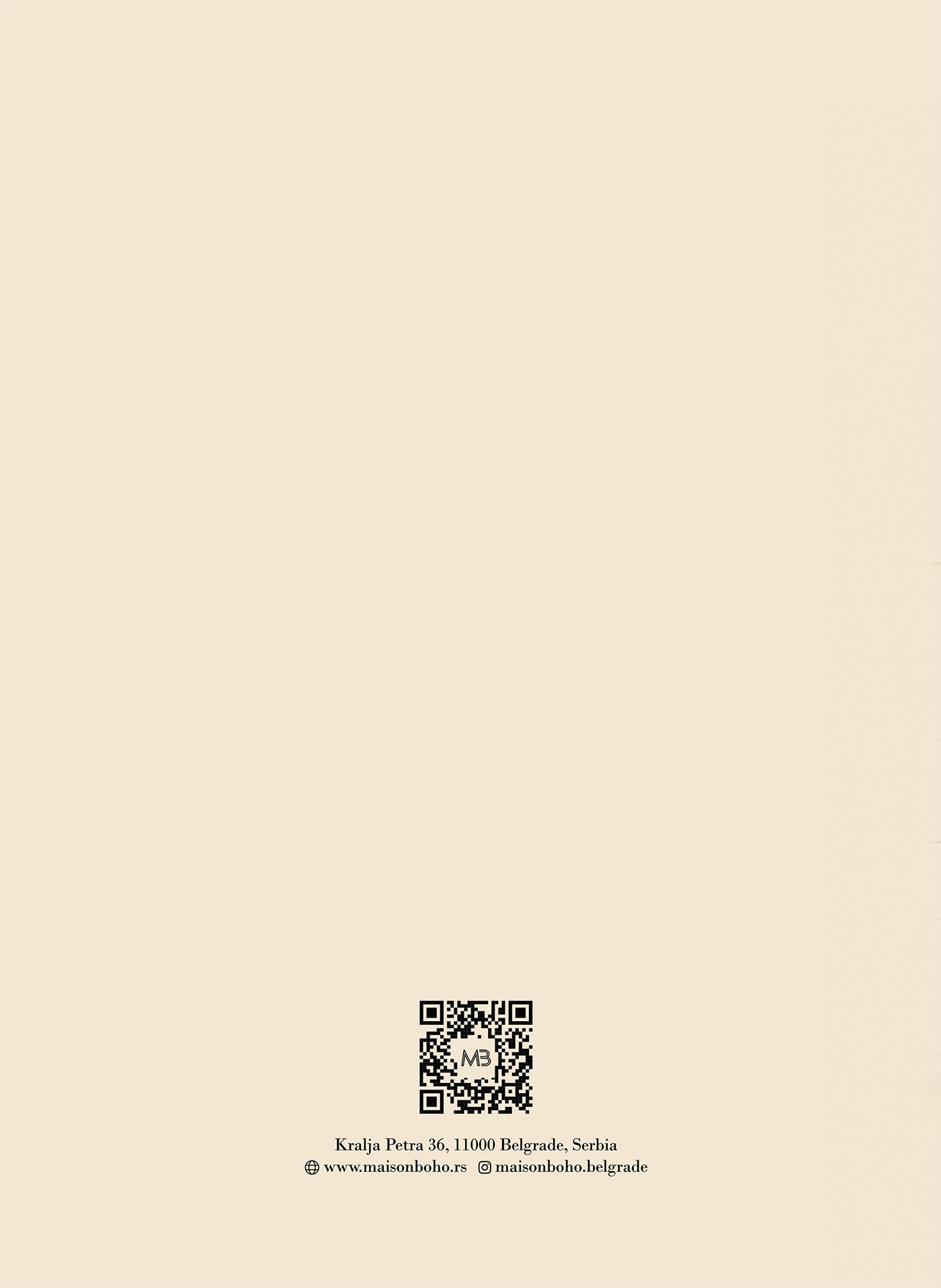 Maison Boho Menu